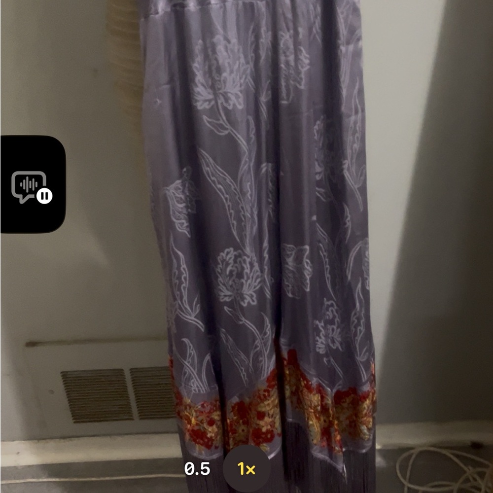 Anthropologie Purple Fringe Cowl Neck Jumpsuit - Picture 5 of 13